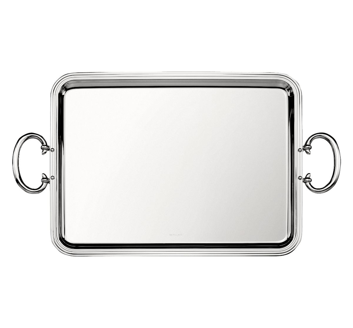 Plateau rectangulaire à anses en métal argenté 43x31cm, Albi, Christofle