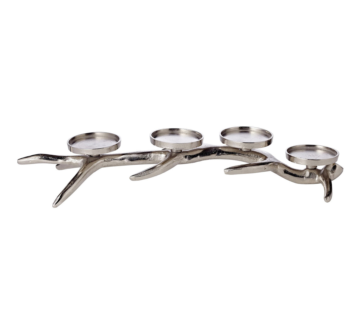 Bougeoir 51 cm Kingstone Bois de Cerf Aluminium Nickelé, Edzard