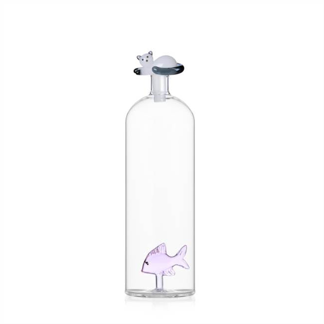 Carafe Poisson rose et chat blanc à queue fumée, Ichendorf