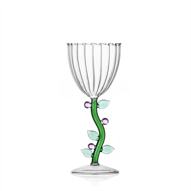 Verre Fleur rose en verre optique à tige, Ichendorf