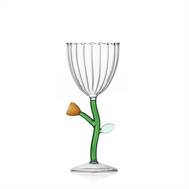 Verre Fleur Ambre en verre optique à tige, Ichendorf