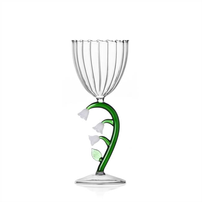 Verre Fleur White en verre optique à tige, Ichendorf