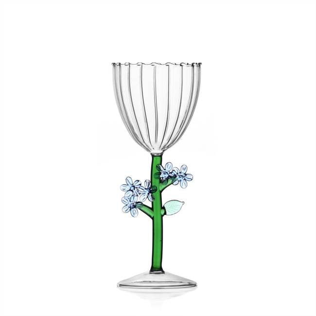Verre Fleur Light Blue en verre optique à tige, Ichendorf