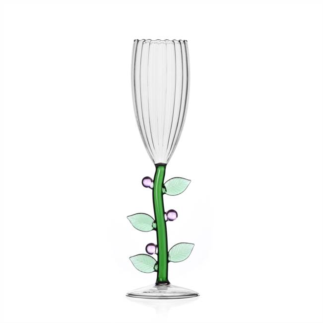 Flûte Fleur Pink en verre optique à tige, Ichendorf