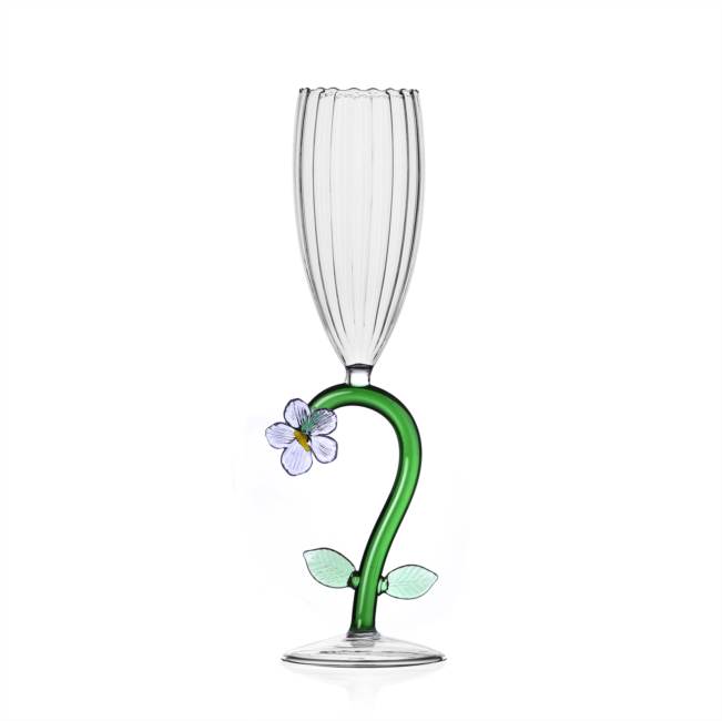 Flûte Fleur Lilac en verre optique à tige, Ichendorf