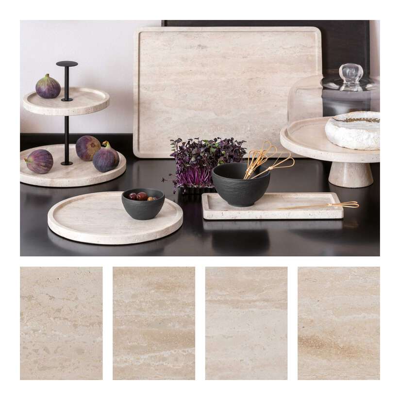 Plat à Servir sur Pied, Manufacture Travertine, Villeroy & Boch