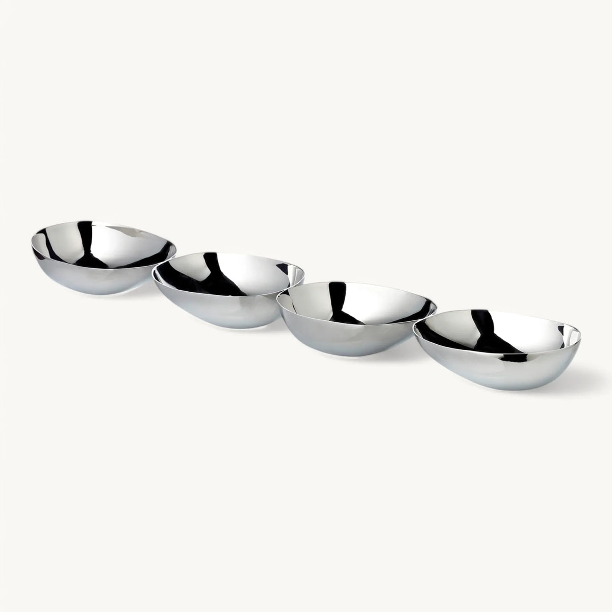 Set Apéritif 4 compartiments Luma (L 38 cm), acier inoxydable poli brillant, Edzard
