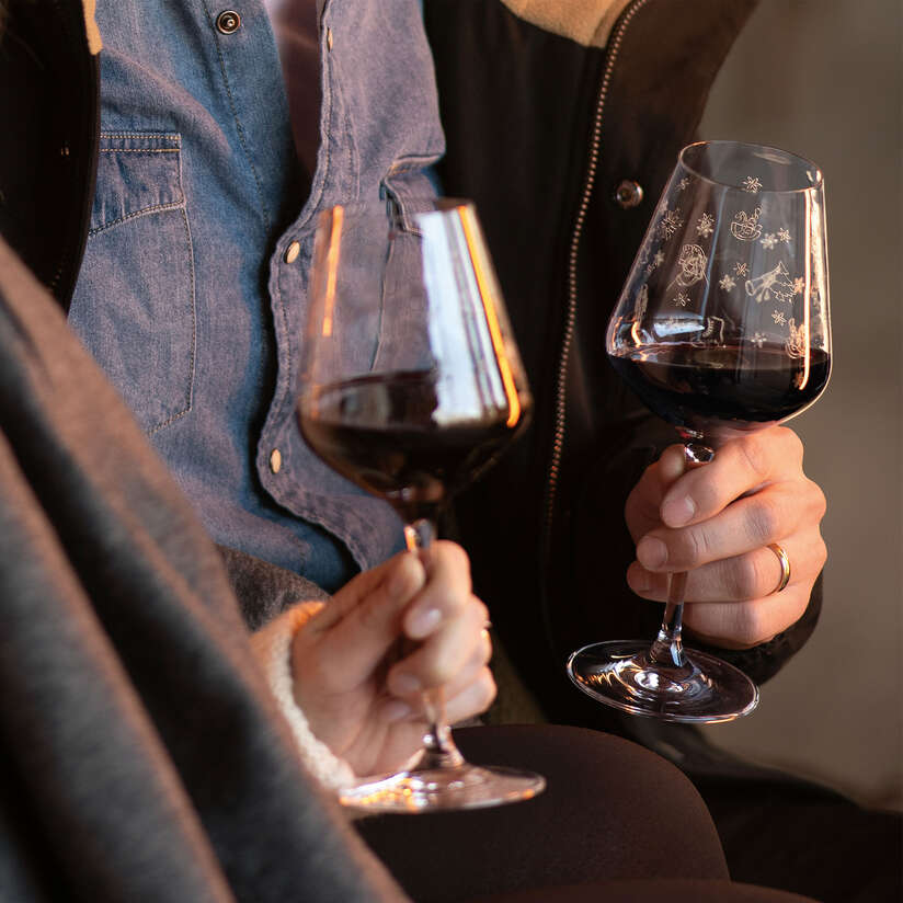 Verre à vin rouge set de 2 , 200 ml, en verre cristallin
