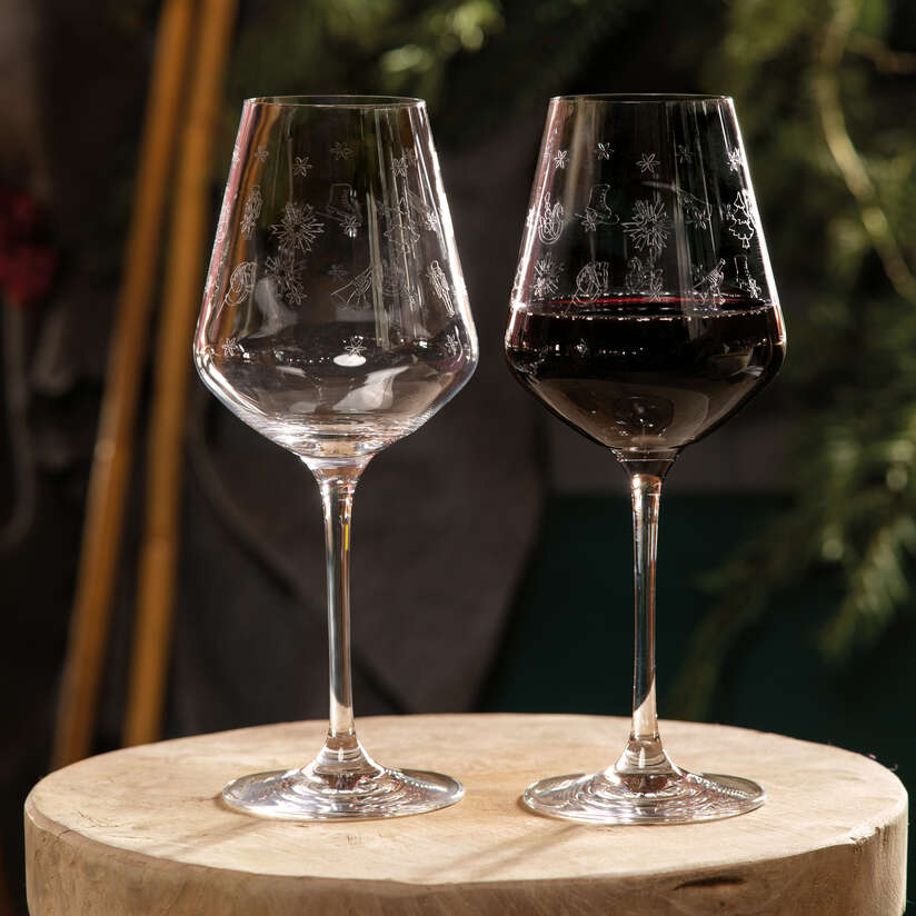 Verre à vin rouge set de 2 , 200 ml, en verre cristallin