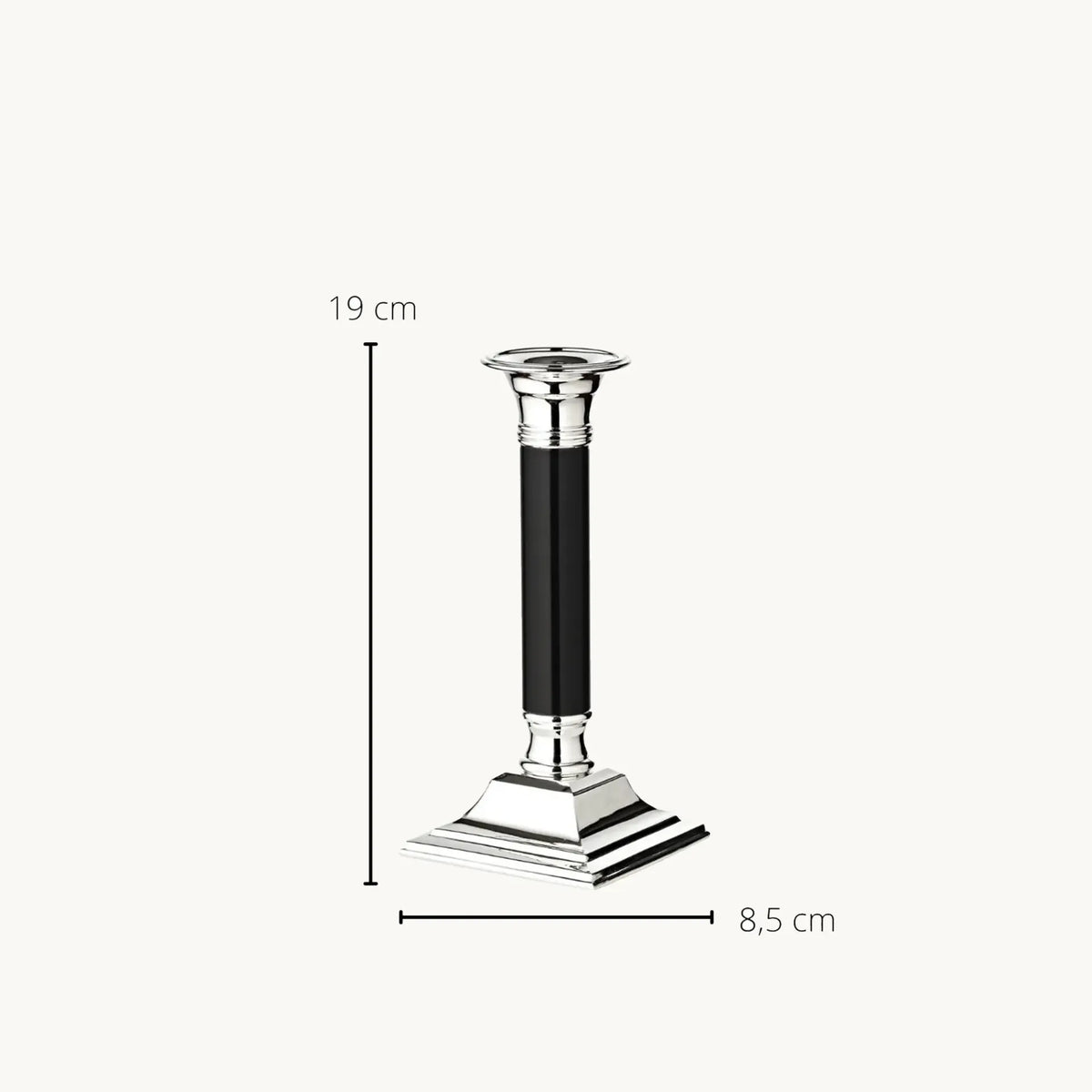 Bougeoir 19 cm Lincoln Noir, Edzard