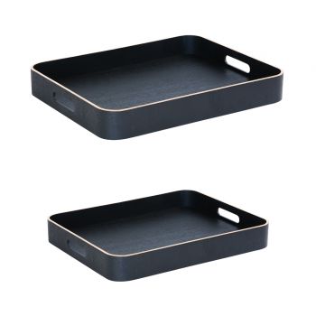 Plateau rectangle noir 45cm, Bastide