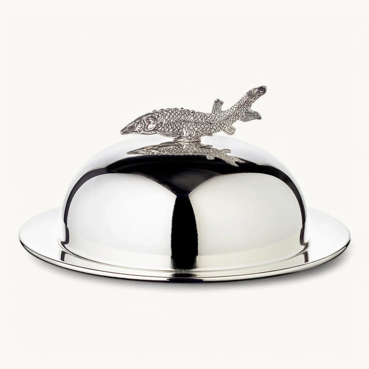 Plat à caviar Esturgeon (hauteur 7 cm, Ø 14 cm), plaqué argent, Edzard