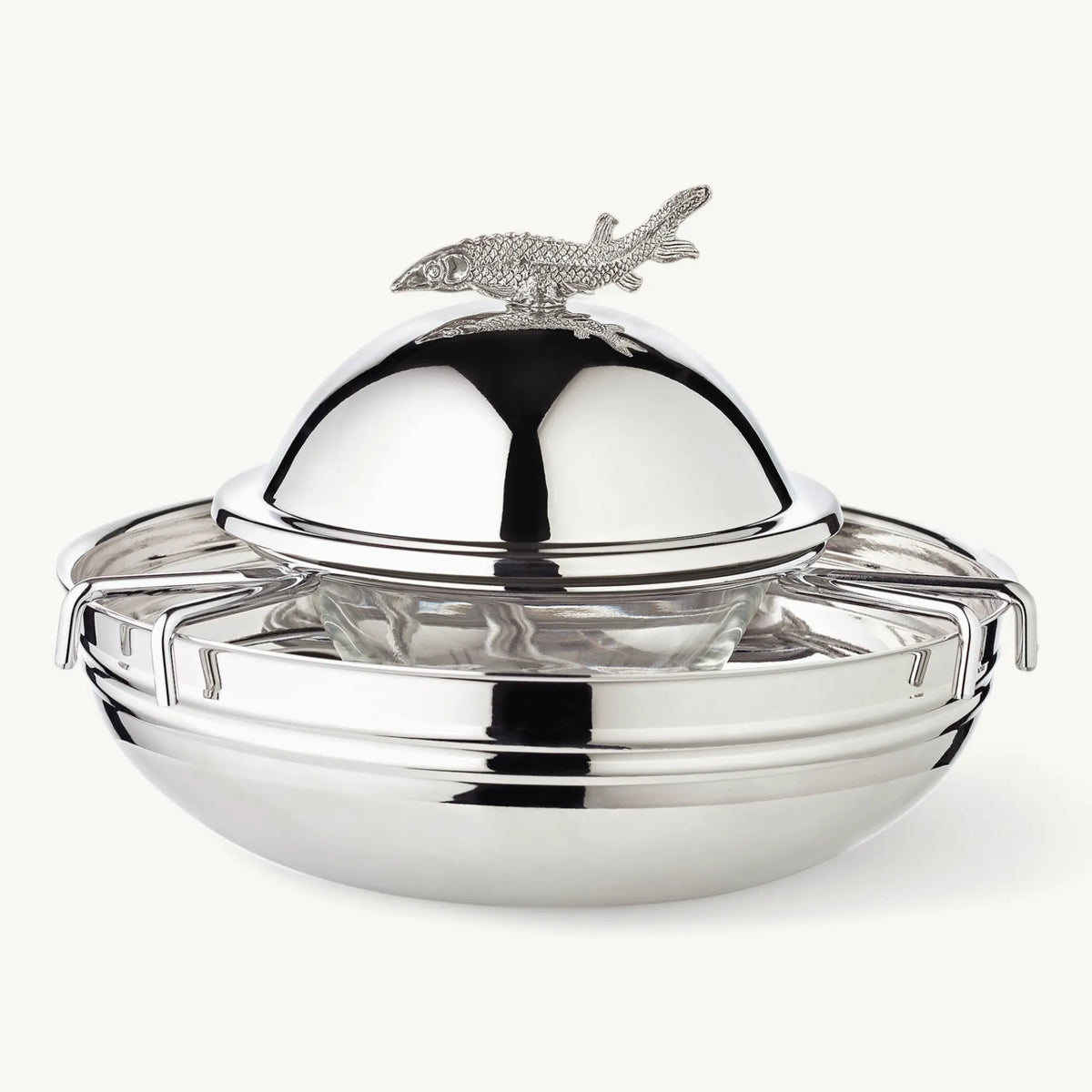 Plat à caviar en forme d'esturgeon (hauteur 12,5 cm, Ø 17,5 cm), Edzard
