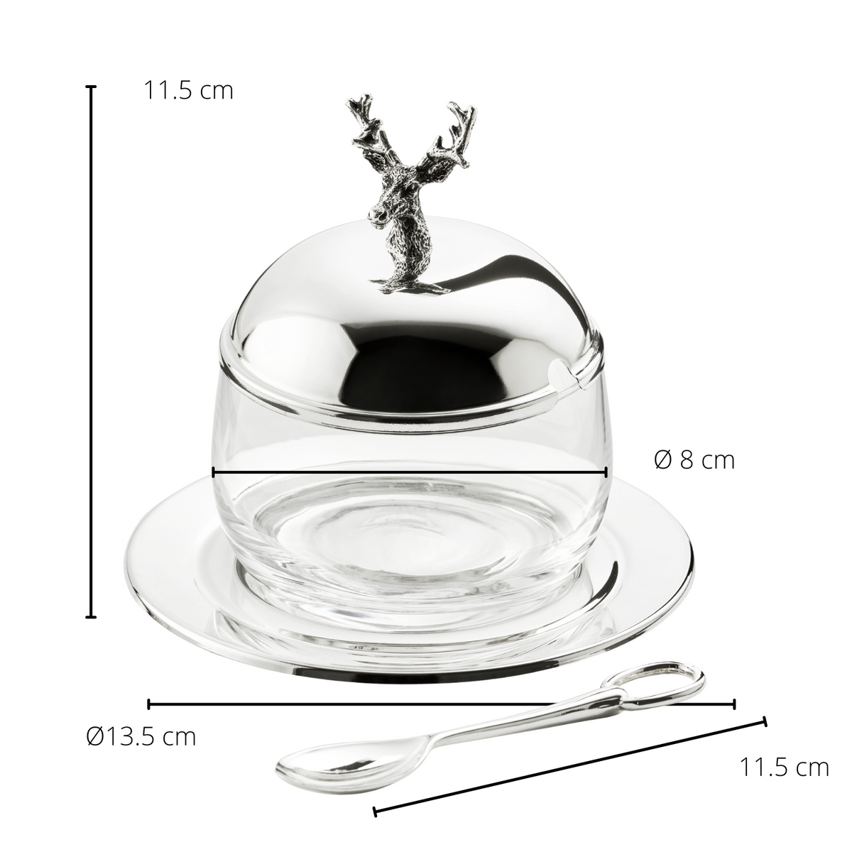 Jam pot on tray + spoon, Duck, Edzard