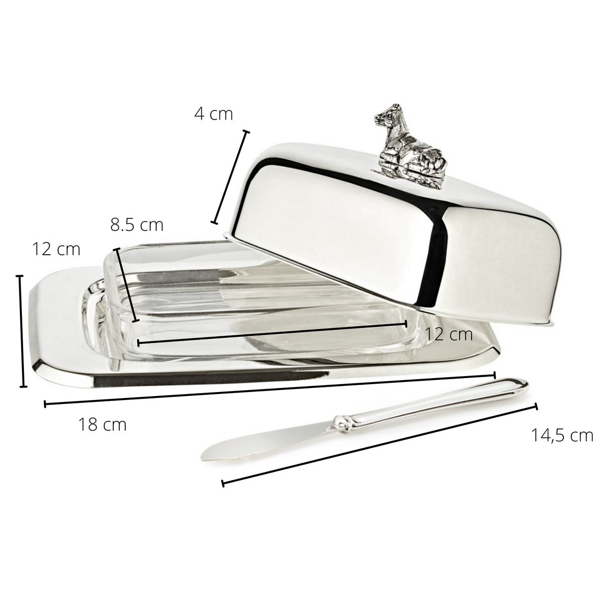 Cow Bell Butter Dish 18 cm + Knife, Edzard