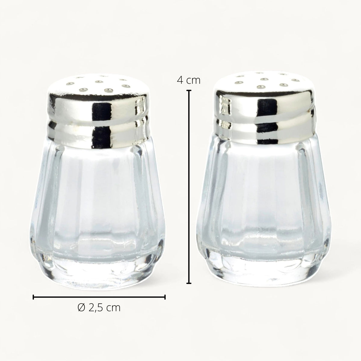 Salière et poivrière Oxford, plaquées argent, hauteur 4 cm, Edzard