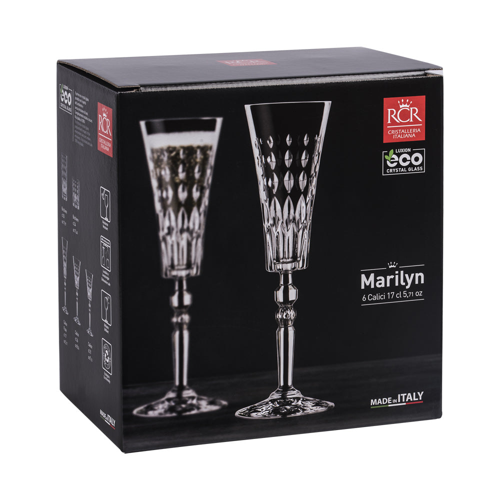 Lot de 6 Flutes à Champagne 17 cl, Marilyn, Bastide