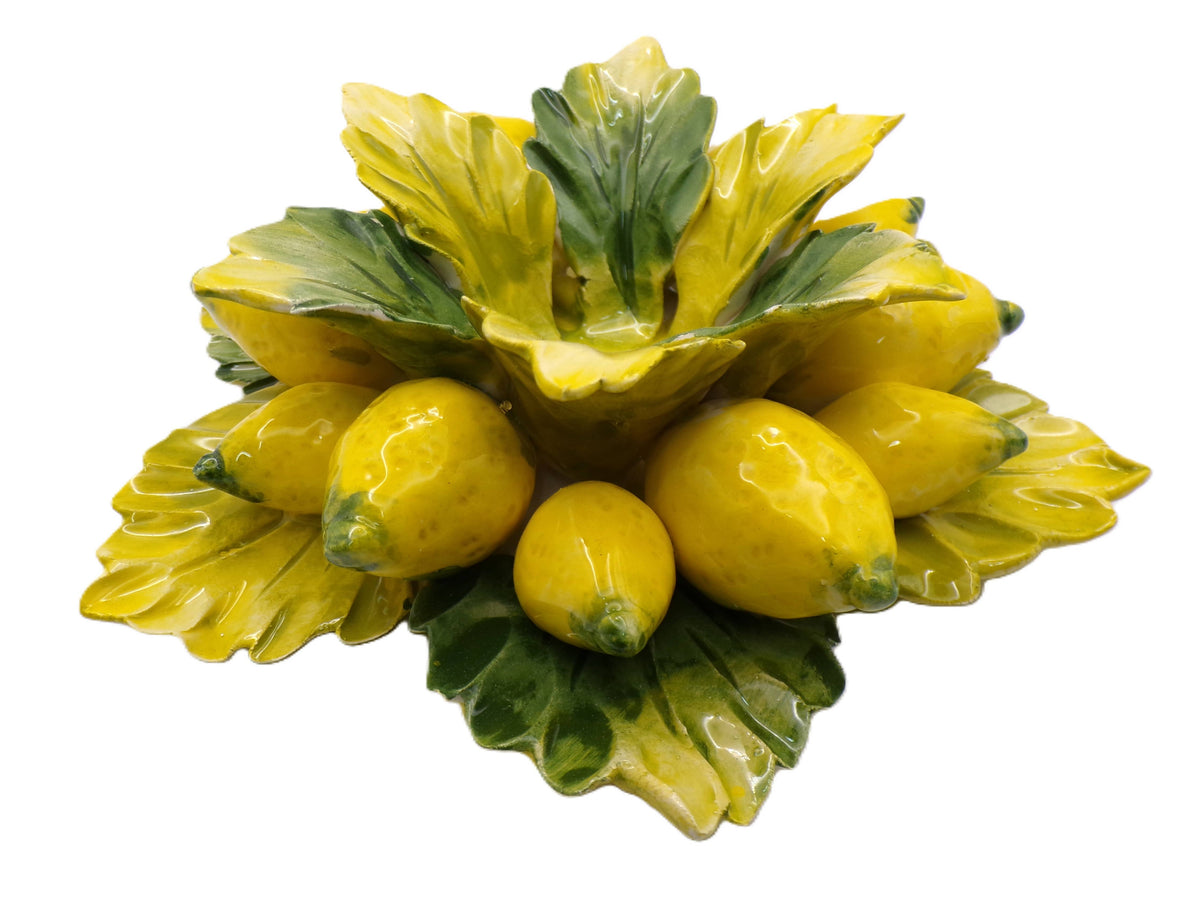 Bougeoir Céramique italienne avec citron 15cm