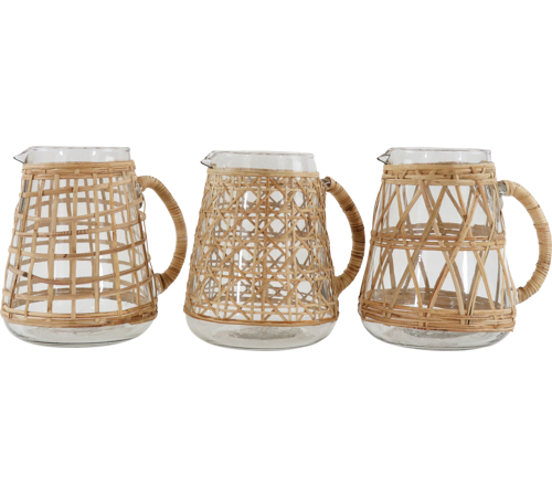Glass and bamboo jug, Sierra, Hoff Interieur