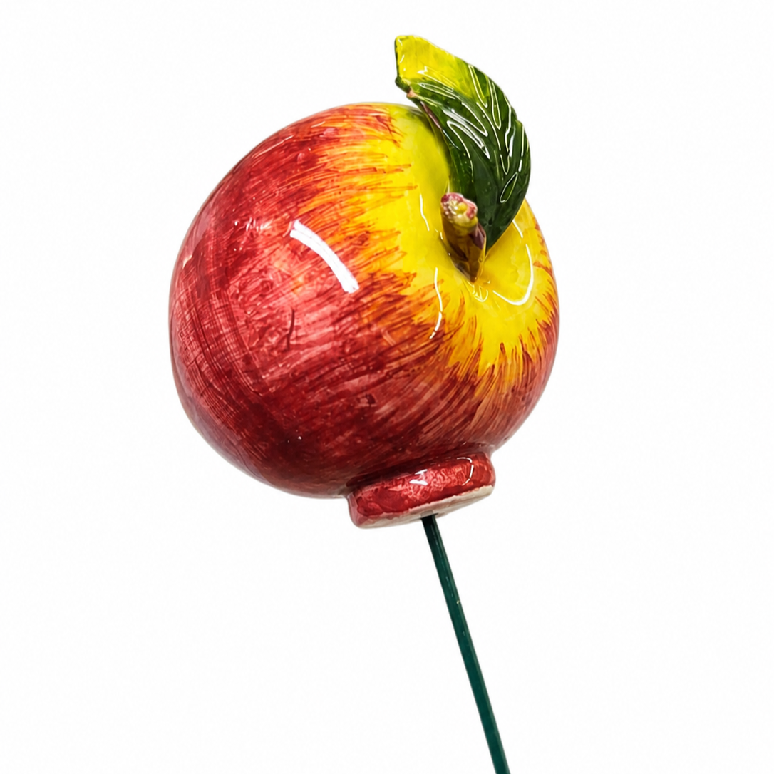 Pomme Céramique italienne, tige 6-7 cm – Décor fait main