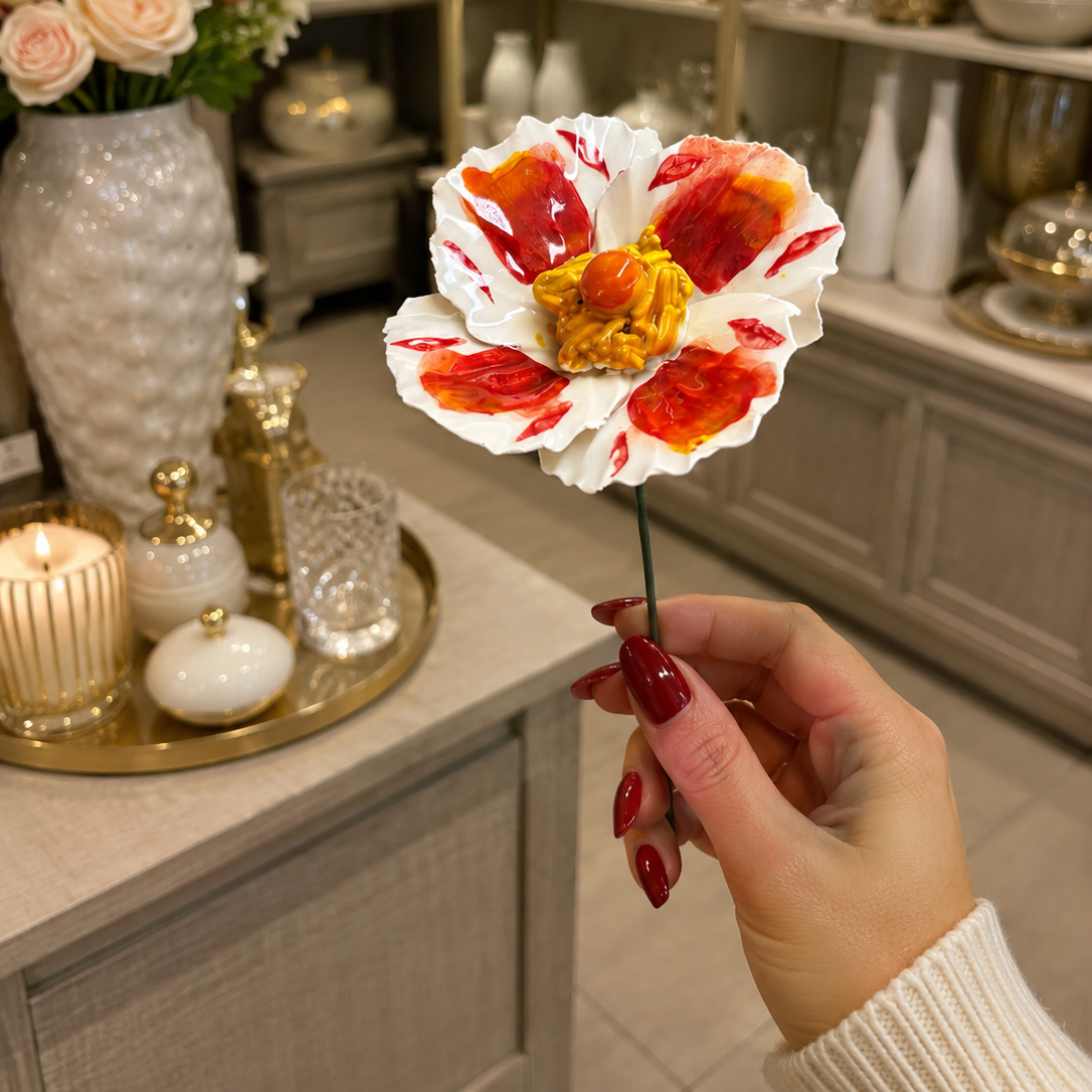 Coquelicot Céramique 6-7 cm – Capodimonte: Giallo e Verde