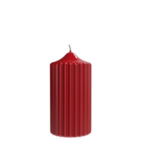 Bougie Nervurée Laque Brillante 8x15 cm Bordeaux, Engels Kerzen
