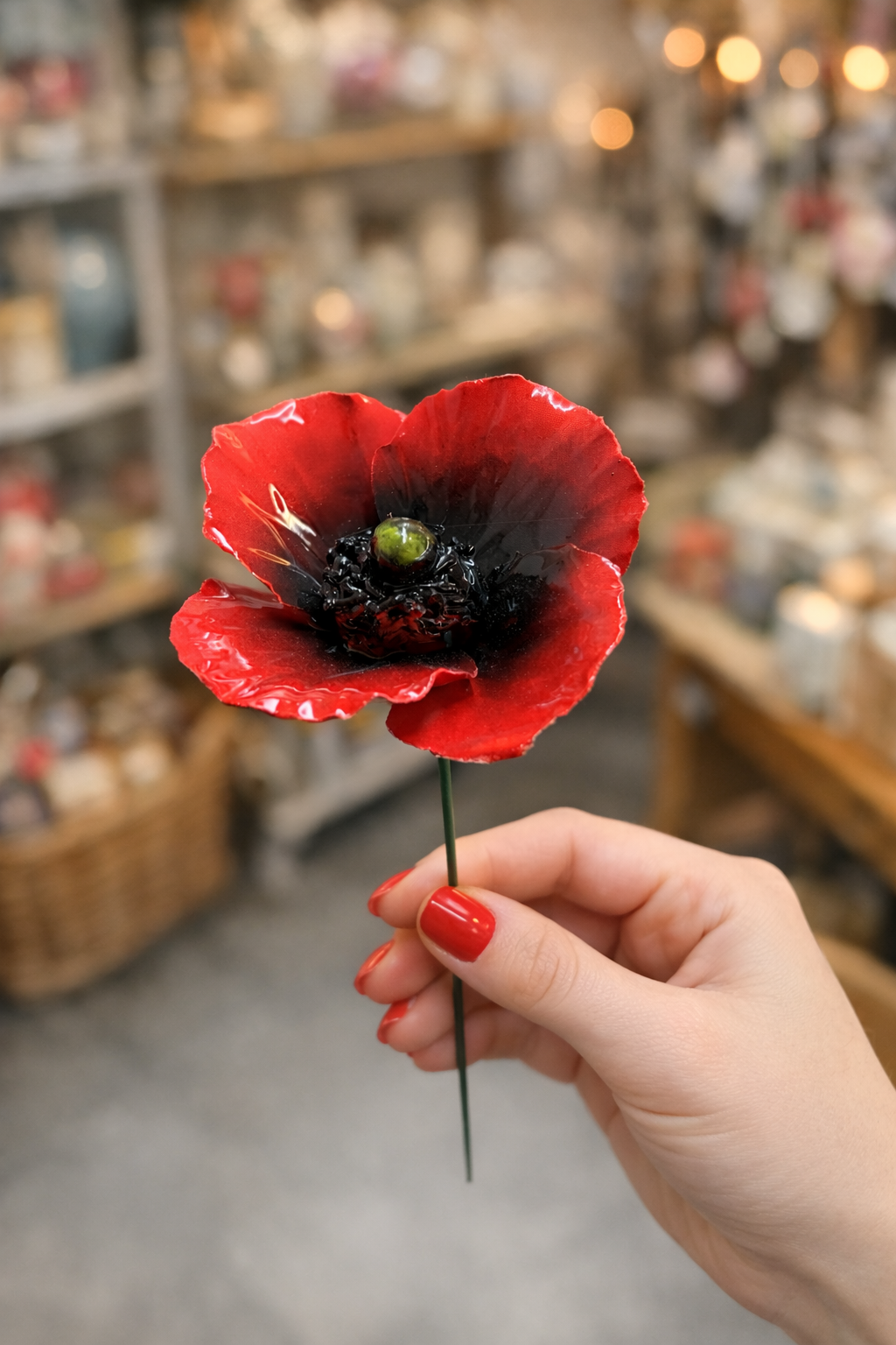 Coquelicot Céramique 6-7 cm – Capodimonte: Giallo e Verde