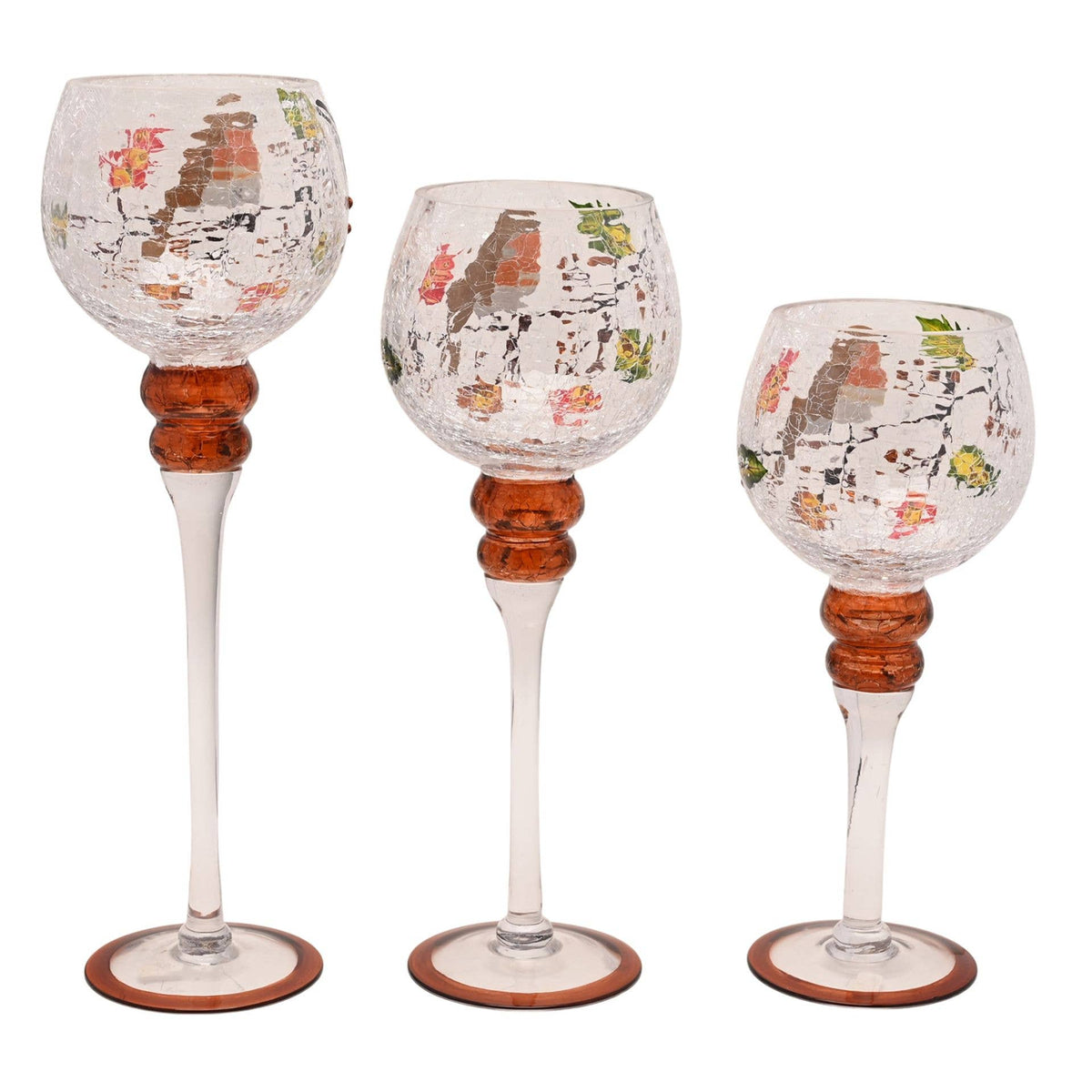 Porte-bougies set de 3 Robin 13x30cm, 13x35cm et 13x40cm