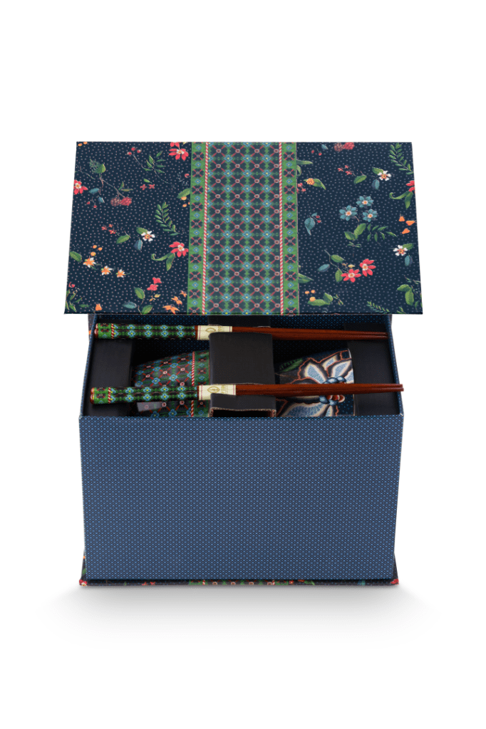 Bols 15 cm et baguettes, set de 2, Oriental Berry Blues Bleu, Pip Studio