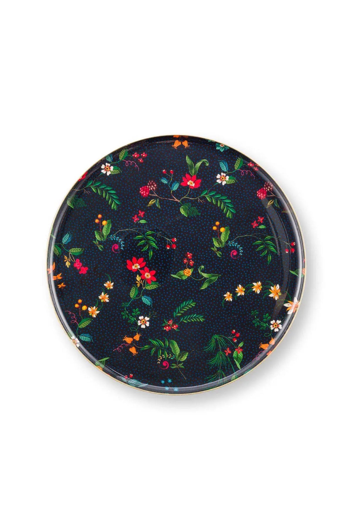 Plat Rond Métal 32cm sur pied, Berry Blues Blue, Pip Studio