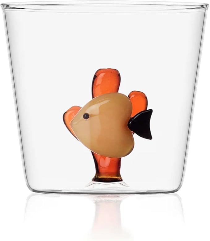 Yellow Fish Amber seaweed tumbler, Marine Garden, ICHENDORF 