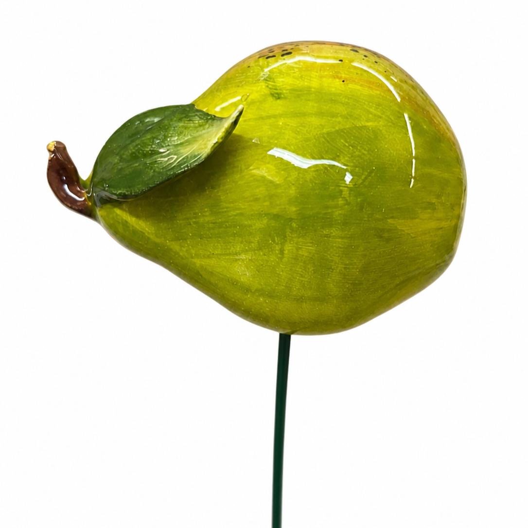 Poire Céramique italienne avec tige 6-7 cm – Décor fait main