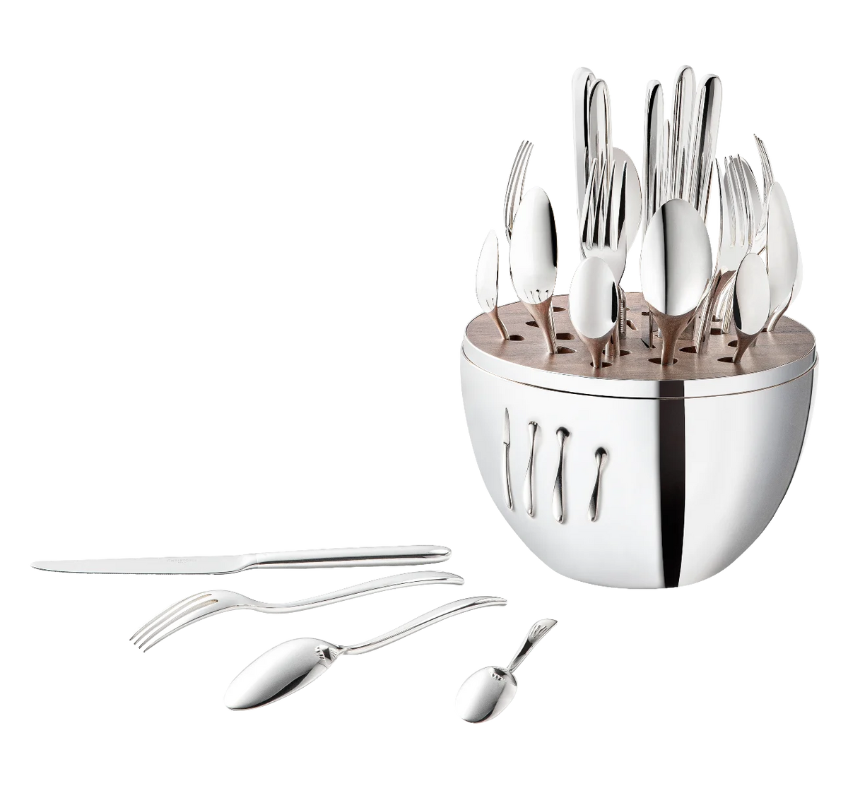 Ensemble pour 6 personnes (24pièces) en métal argenté avec écrin, Mood, Christofle