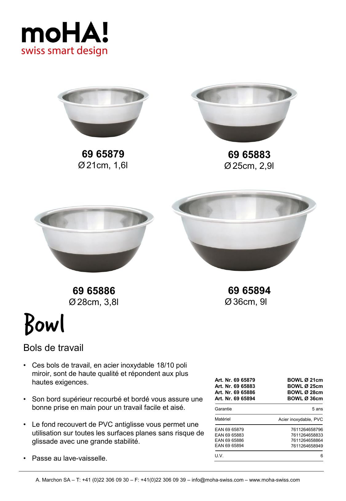 Bol inox fond anti-dérapant 21cm, Bowl
