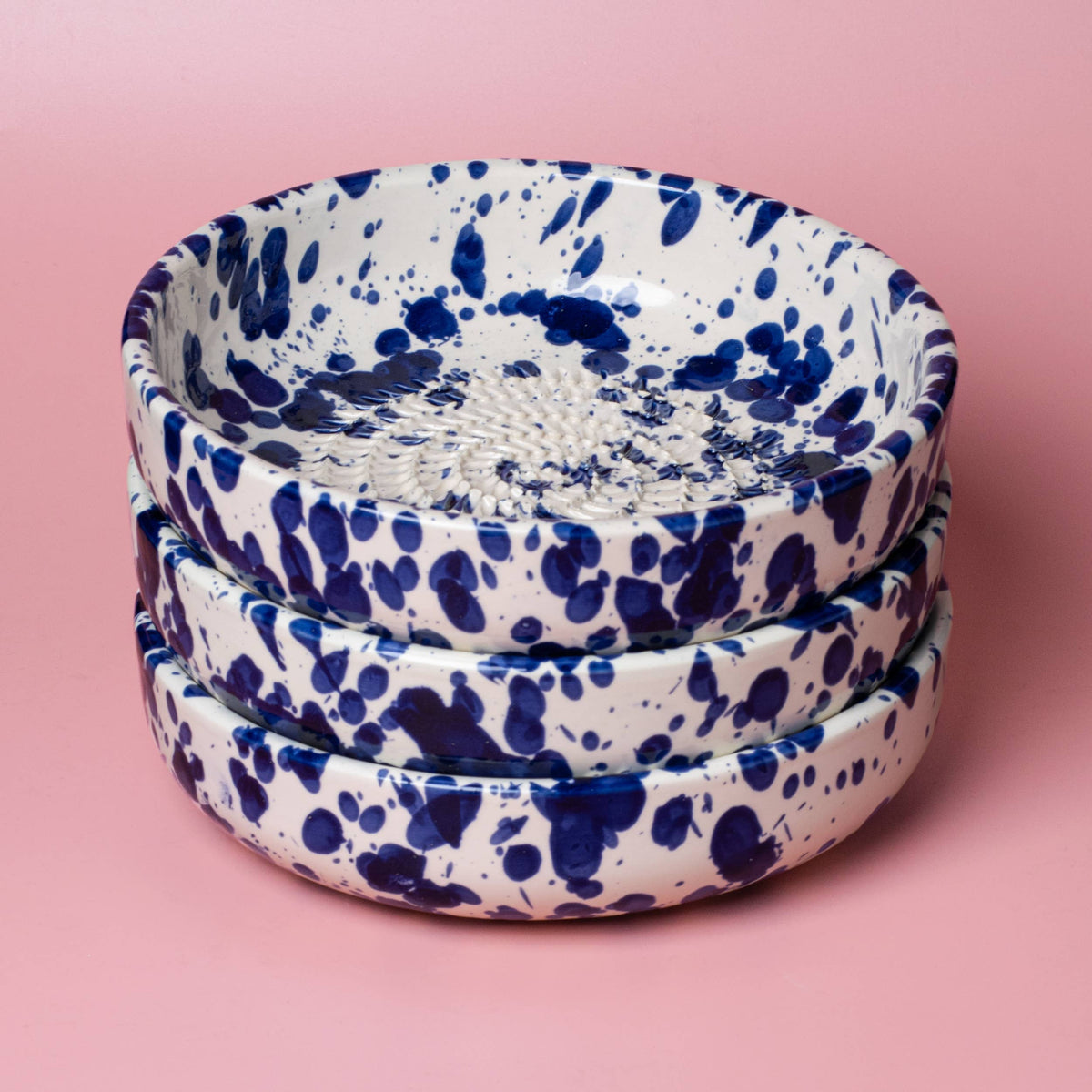 Assiette râpe à ail - Grande en céramique bleue - Perse: SANS EMBALLAGE