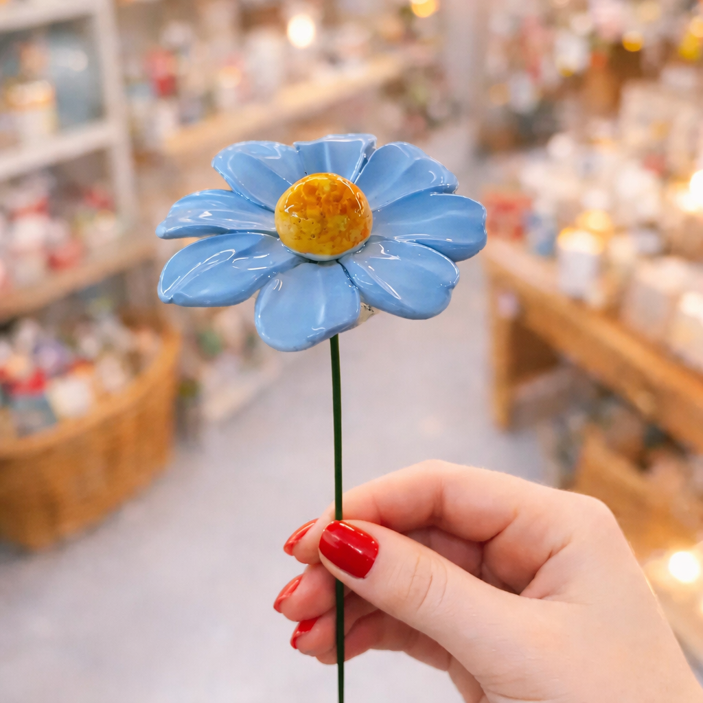 Marguerite Céramique 6–7 cm – Capodimonte: Azzurro
