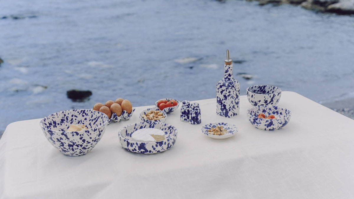 Assiette râpe à ail - Grande en céramique bleue - Perse: SANS EMBALLAGE