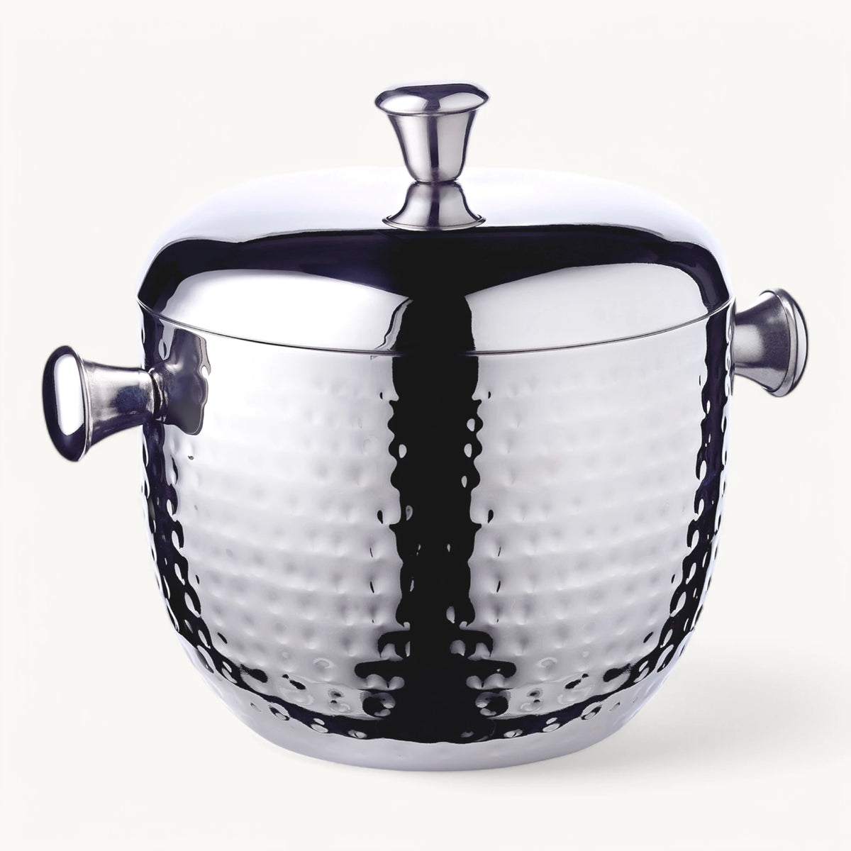 Seau à glace Rico (h. 21 cm) avec couvercle, en acier inoxydable martelé, Edzard
