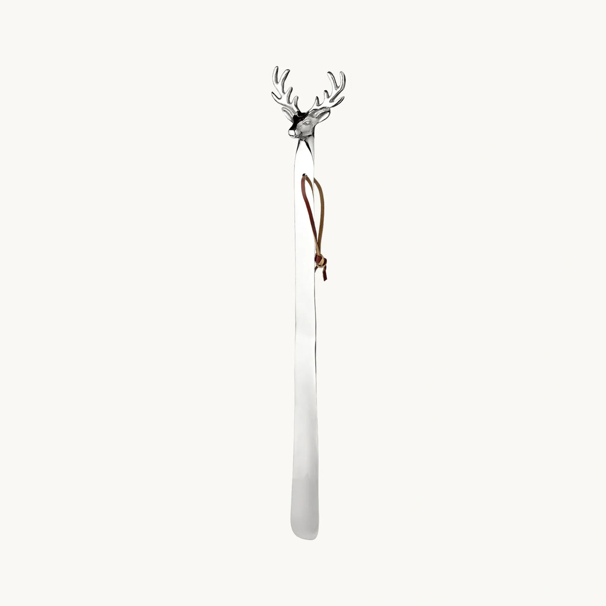 Chausse-pied Targo, L 55 cm, nickelé poli brillant, bracelet en cuir véritable, Edzard