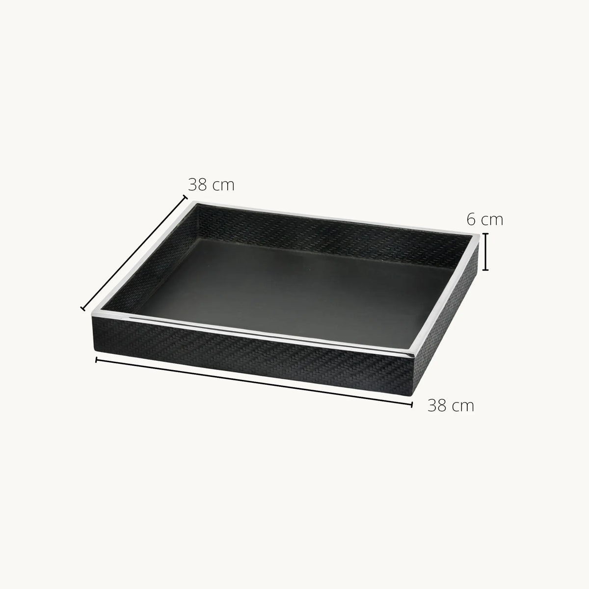 Plateau 38 x 38 cm Tray Jackson Noir, Edzard
