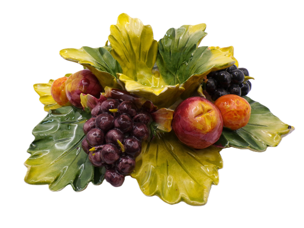 Bougeoir Céramique italienne avec motif de raisin 15cm: Raisin