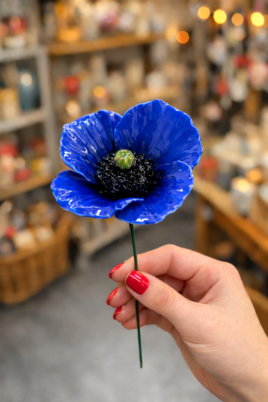 Coquelicot Céramique 6-7 cm – Capodimonte: Arancione e Rosso