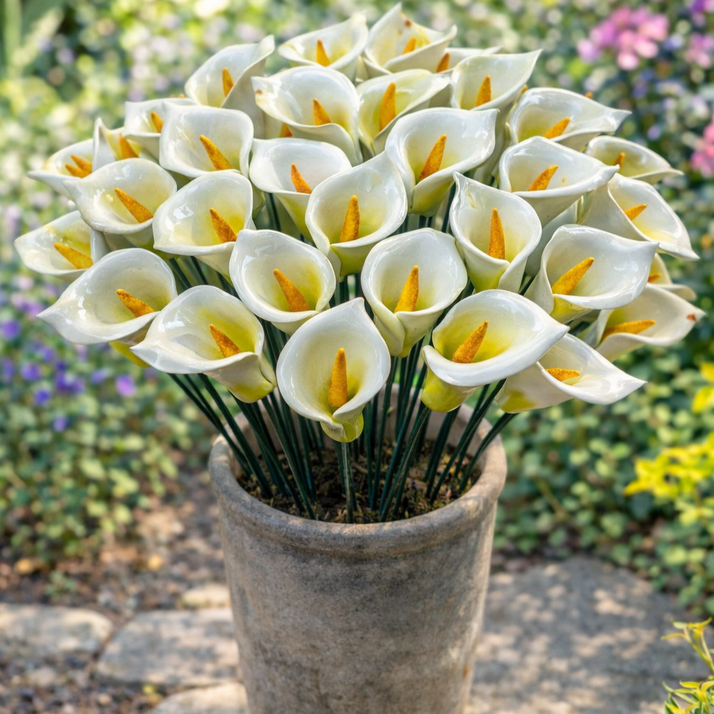 Arum Fleur Céramique tige 6-7 cm – Capodimonte