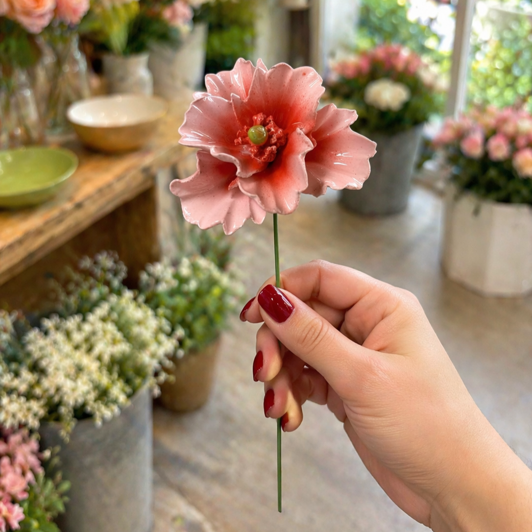 Pavot Céramique 6-7 cm – Capodimonte: Rosso