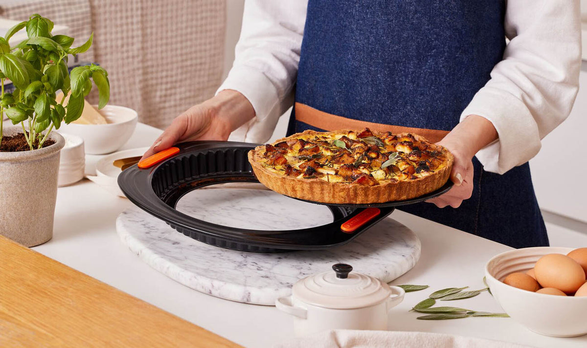Moule à tarte rond 28cm fond amovible, Acier, LE CREUSET