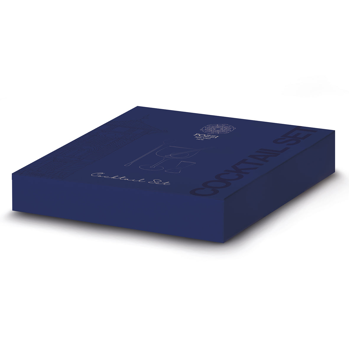 Coffret cocktail 8 pièces argenté, Pozzi