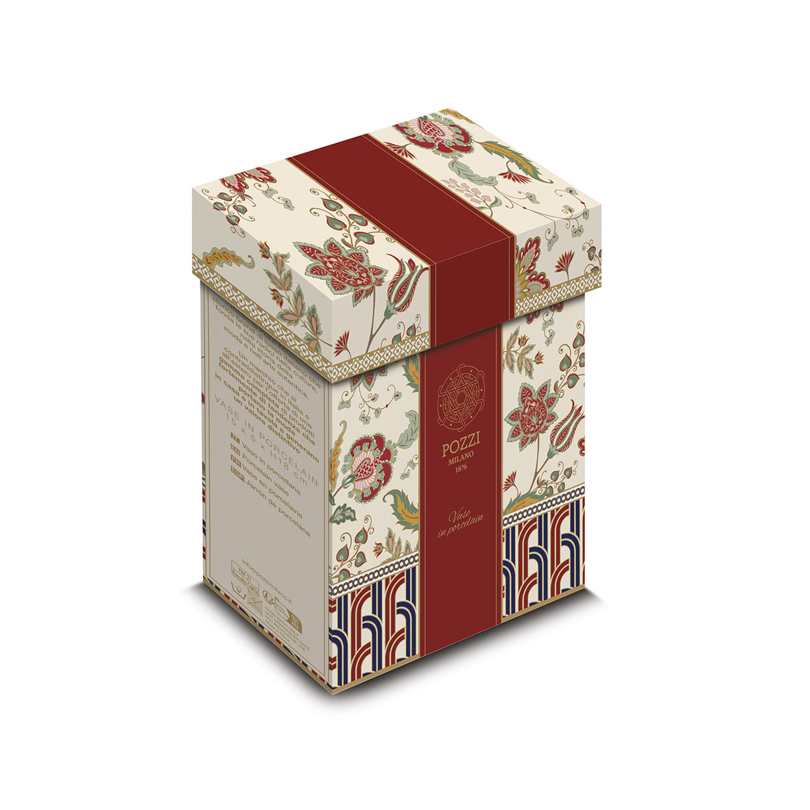 Vase en porcelaine Ø 15 x 5 x 18 cm (h) Paisley, Pozzi
