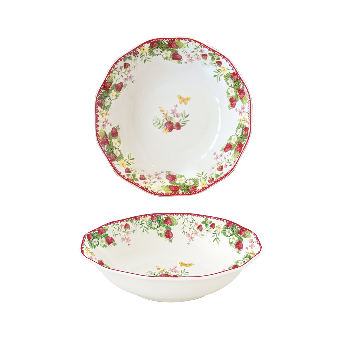 Assiette creuse Ø 20 cm en porc. JARDIN DES FRAISES Easylife