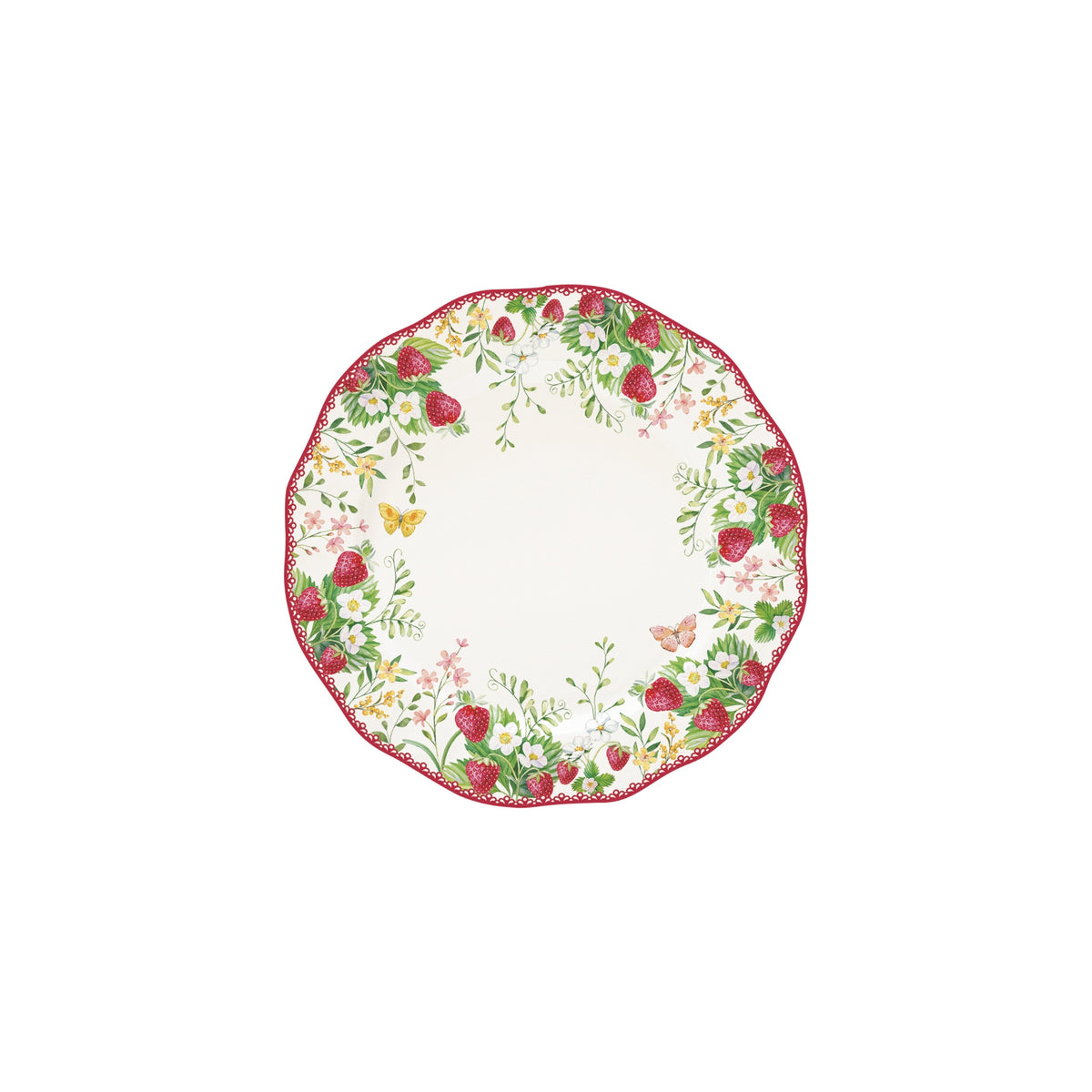 Assiette dessert Ø 20 cm en porc. JARDIN DES FRAISES, Easylife
