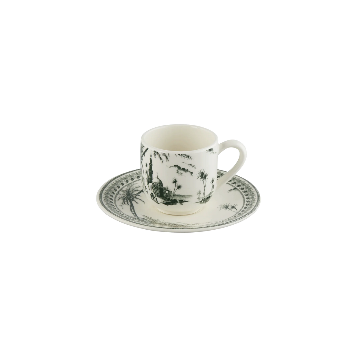 Tasse et soucoupe à café 0,08l,Les Dépareillés Vert, Gien
